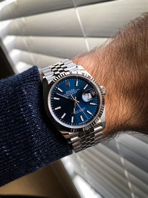 rolex datejust ss 36mm blue